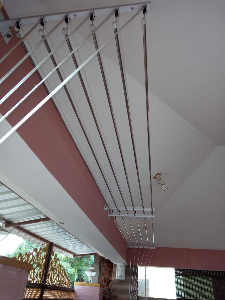 Balcony cloth hanger installation